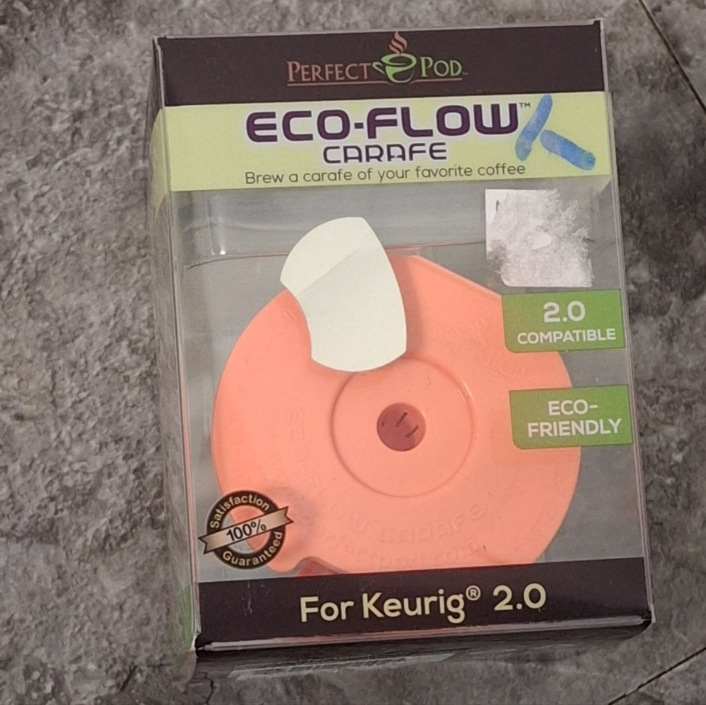 Perfect Pod Eco-Flow Carafe Refillable Capsule Keurig 2.0 Compatible BPA FREE.